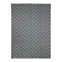 Tapis 100% coton géométrique écru-noir 120×170