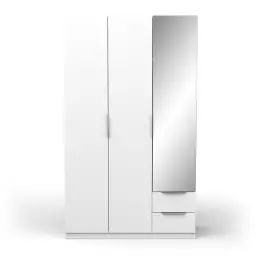 Armoire 3 portes, 2 tiroirs et 1 miroir – L119,4 cm