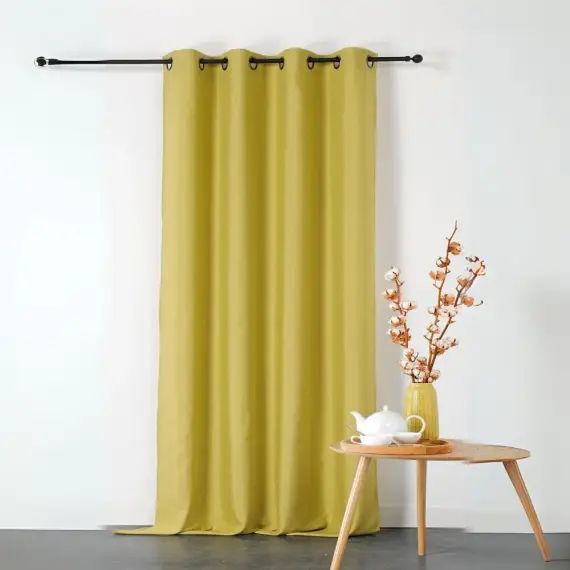 Rideau double natte non feu m1 polyester vert 240 x 135
