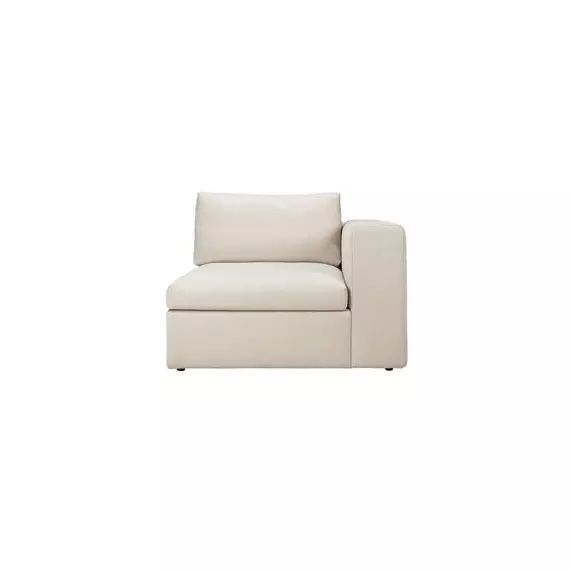Canapé modulable Mellow en Tissu, Mousse à mémoire de forme – Couleur Blanc – 103 x 103 x 63 cm