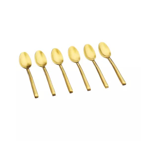 Lot de 6 petites cuillères en inox or