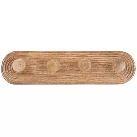 Patère 4 crochets en manguier gravé