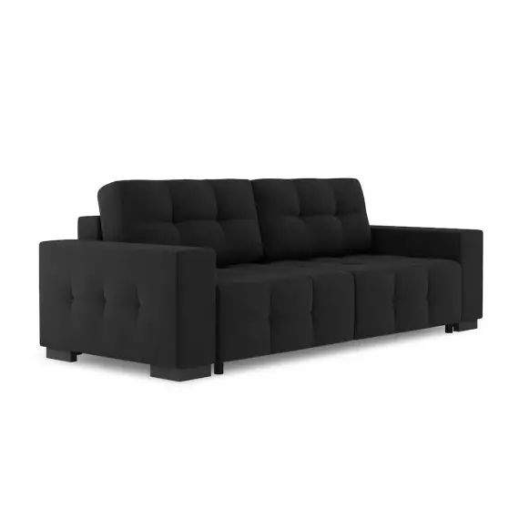 Canapé 3 places en velours noir