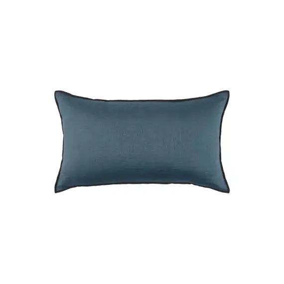 Housse de coussin 28×47 cm Bleu vert et bourdon noir