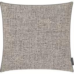 Housse de coussin jacquard gris avec passepoil – 50×50