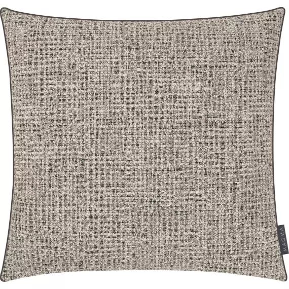 Housse de coussin jacquard gris avec passepoil – 50×50