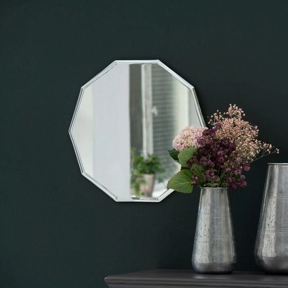 Miroir décagonal rond contour biseauté Maison Tilleul