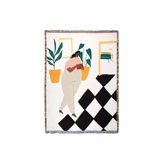 Plaid Plaid en Tissu, Coton recyclé – Couleur Multicolore – 19.83 x 19.83 x 19.83 cm – Designer Niki Dionne
