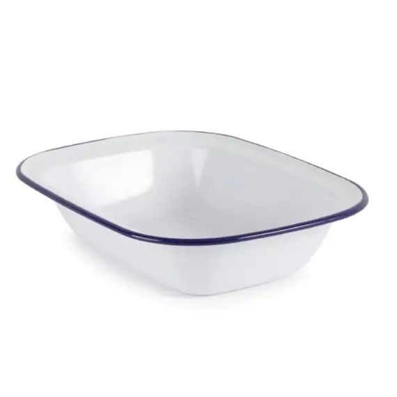 Lot de 6 plats de service rectangulaire acier émaillé 280x190x55 mm