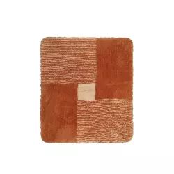 Tapis de bain microfibre très doux motif terracotta 55×65