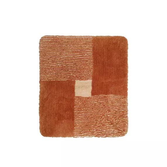 Tapis de bain microfibre très doux motif terracotta 55×65