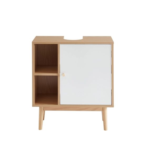Meuble sous-vasque   blanc et effet chêne  60cm