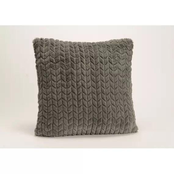 Coussin  anthracite   40×40 cm en polyester  gris