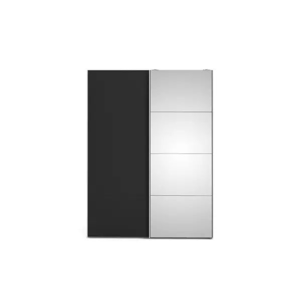 Armoire 2 portes coulissantes L.150 cm ELEGANCE MINI blanc et noir