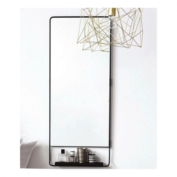Miroir horizontal avec tablette et bord noir 45×110