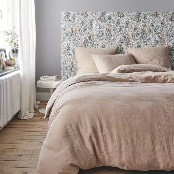 Housse de couette en gaze de coton beige 200×200