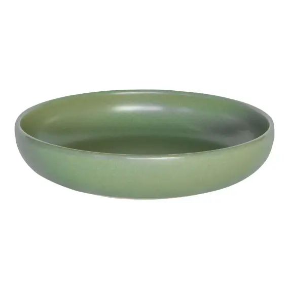 Lot de 6 assiettes creuse   amande 22 cm  en grès  vert