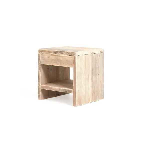 Table de chevet en bois de couleur beige