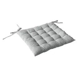 Galette de chaise piquée en coton gris 40x40cm