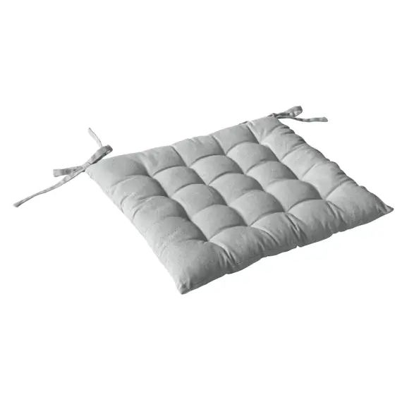 Galette de chaise piquée en coton gris 40x40cm