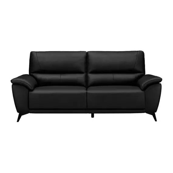 Canapé 3 places PALERMO Cuir et croûte de cuir noir