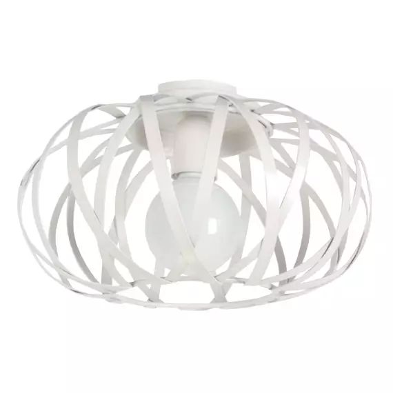 Plafonnier métal blanc d&rsquo;ivoire