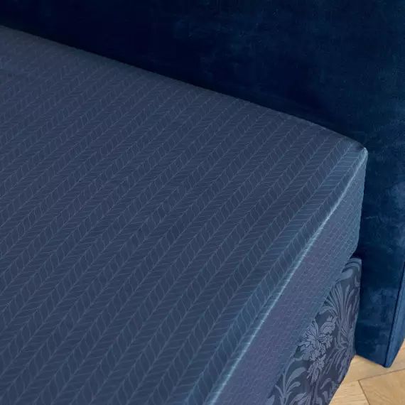 Drap housse satin 90×190 cm bleu foncé