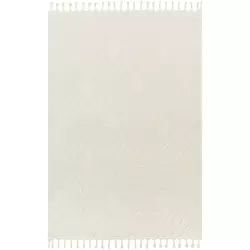 Tapis Géométrique à Franges – Crème – 160x213cm