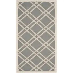 Tapis interieur / exterieur en gris anthracite & beige, 122 x 170 cm