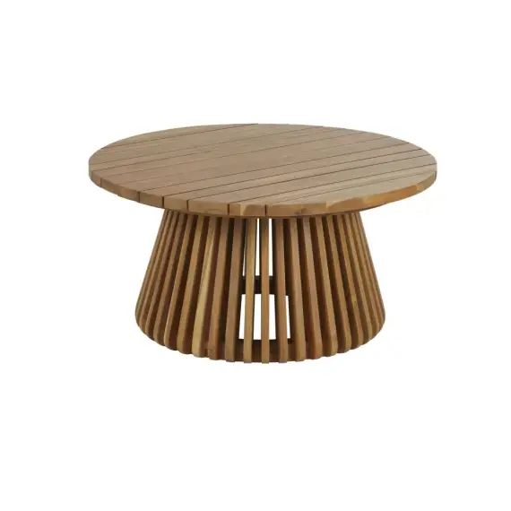 Table basse de jardin ronde en bois d&rsquo;acacia massif