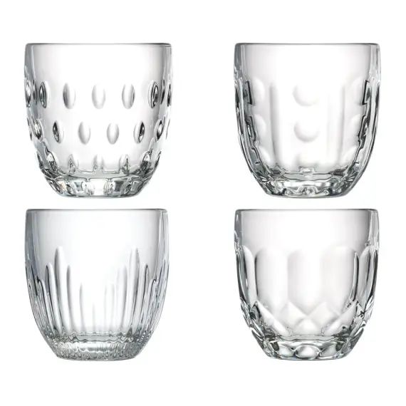 Verre à eau en verre transparent- set de 4