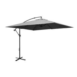 Parasol déporté carré 3x3m gris mat excentré