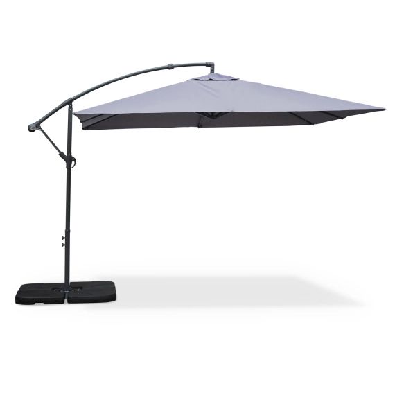 Parasol déporté carré 3x3m gris mat excentré