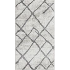Tapis Géométrique Scandinave – Blanc et Gris – 80x150cm