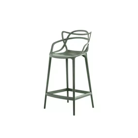 Chaise de bar Masters en Plastique, Technopolymère thermoplastique recyclé – Couleur Vert – 60 x 50 x 99 cm – Designer Philippe STARCK with Eugeni QUITLLET