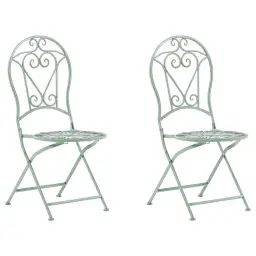 Set de 2 chaises de jardin vert