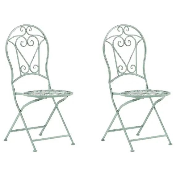 Set de 2 chaises de jardin vert