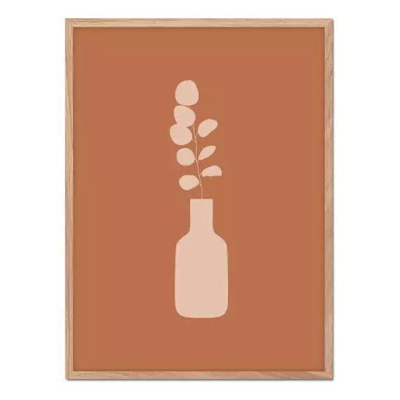 Affiche avec cadre en chêne – Vase Eucalyptus – 30×40