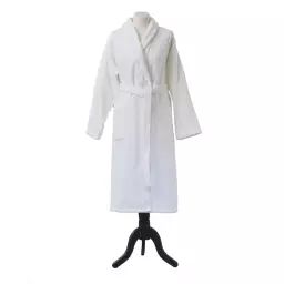 Peignoir de bain uni en coton blanc XXL