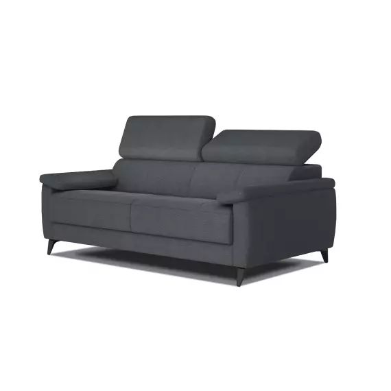 Canapé droit 3 places XXL tissu graphite