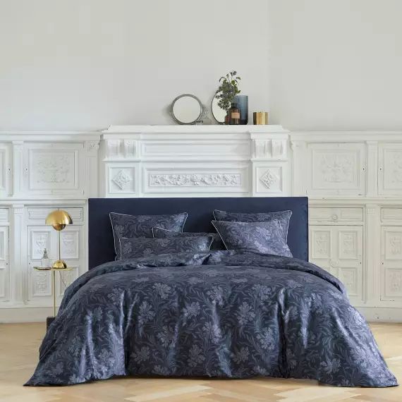 Housse de couette satin 260×240 cm bleu foncé