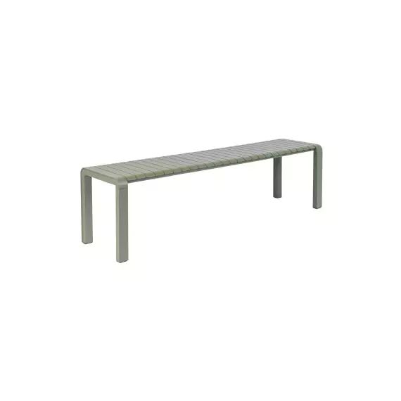 Banc de jardin en métal 175x45cm vert de gris