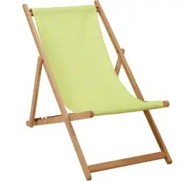 Chilienne pliante en acacia et imprimé graphique jaune