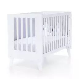 Lit bébé – bureau (2en1) 60×120 cm en blanc
