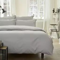 Parure de lit en satin de coton gris 240×220