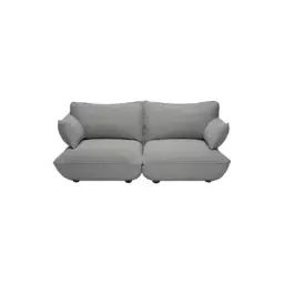 Canapé 3 places ou + Sumo en Tissu, Mousse recyclée – Couleur Gris – 210 x 108 x 90 cm