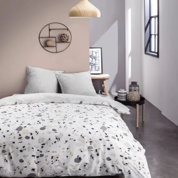 Parure de lit en Polyester Gris 220×240 cm