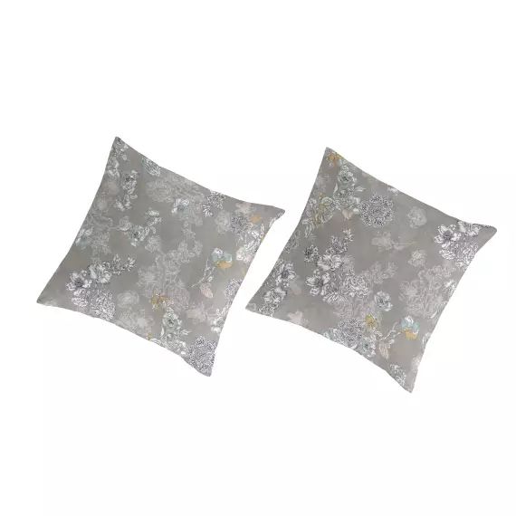 2 taies d’oreiller en coton bicolore 65×65