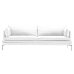 Canapé 3 places ou + William en Tissu, Aluminium poli – Couleur Blanc – 224 x 151.1 x 87 cm – Designer Damian Williamson
