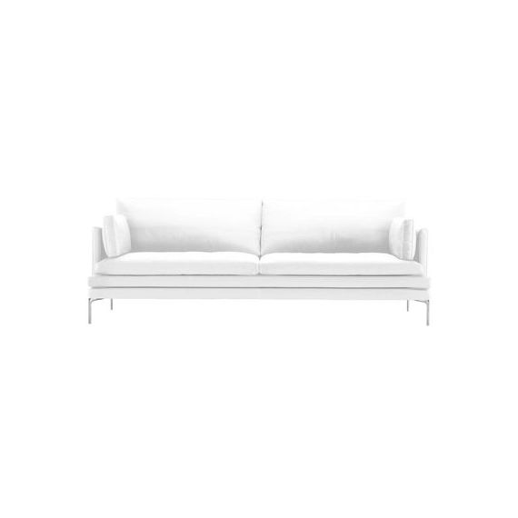 Canapé 3 places ou + William en Tissu, Aluminium poli – Couleur Blanc – 224 x 151.1 x 87 cm – Designer Damian Williamson